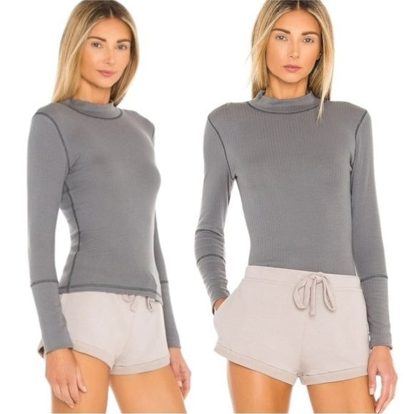 Free People Rickie Long Sleeve Top in Grey Haze Size XS Grunge Layering Thermal - Picture 4 of 15